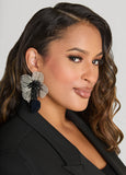 Embellished Flower Drop Earrings