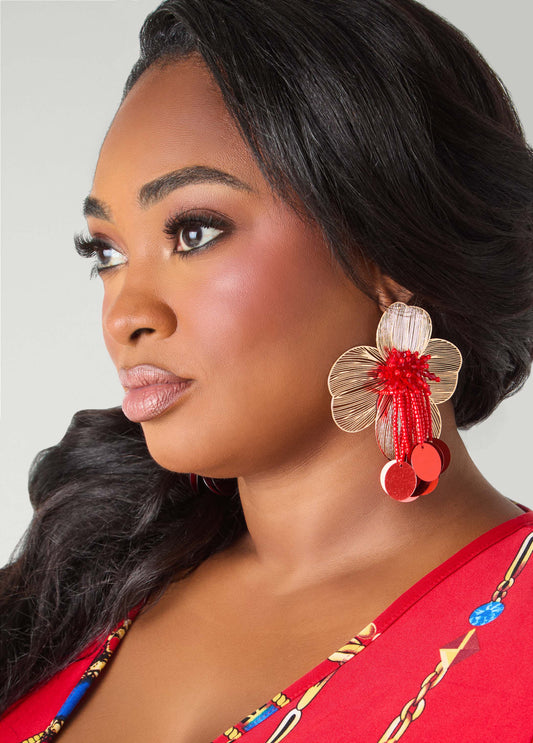 Embellished Flower Earrings