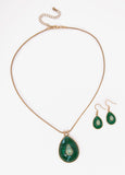 Teardrop Stone Necklace Set