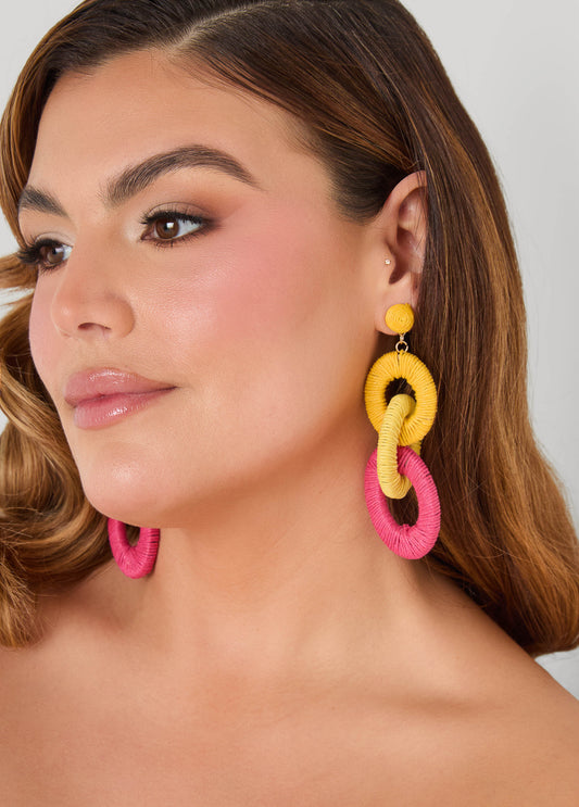 Tri Tone Link Earrings