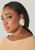Embellished Rosette Stud Earrings