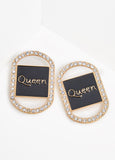 Trendy Queen Crystal Earrings Pierced Rhinestone Statement Earrings