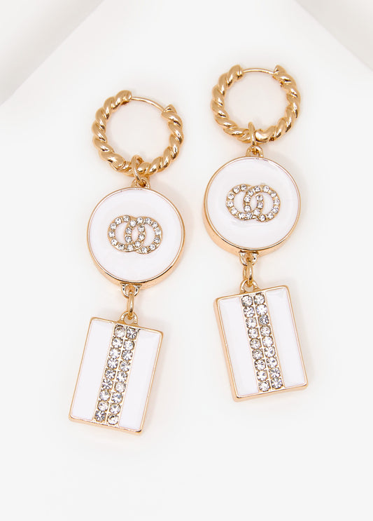 Crystal Rings Drop Earrings