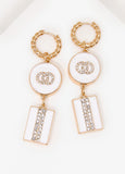 Crystal Rings Drop Earrings