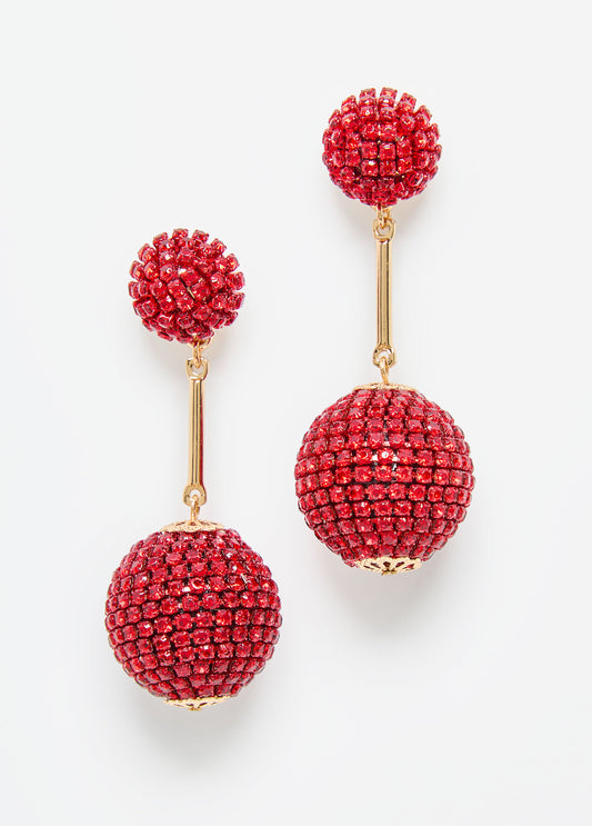 Crystal Ball Drop Earrings