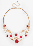 Layered Bead And Crystal Necklace
