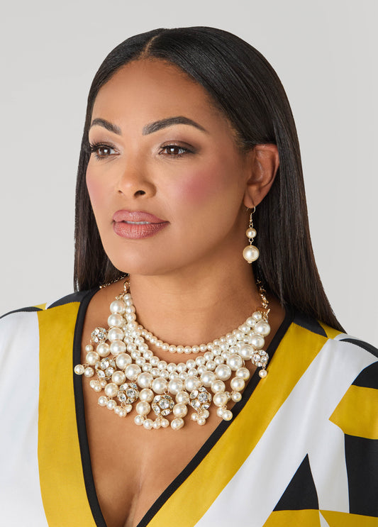 Faux Pearl Layered Necklace