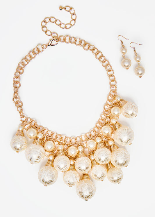 Faux Pearl Layered Necklace