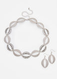 Encrusted Textured Necklace Set