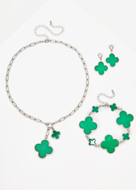 Clover Three Piece Necklace Set