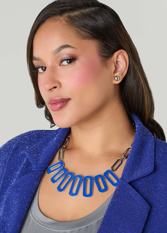 Enamel Necklace And Earrings Set