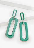 Enamel Link Drop Earrings