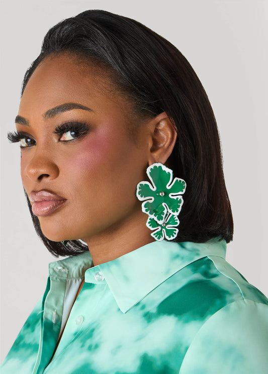 Painted Flower Earrings