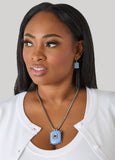 Crystal And Stone Necklace Set