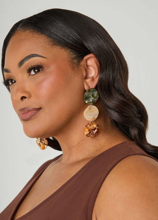 Marbled Tri Tone Earrings
