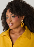 Coated Ring Textured Earrings