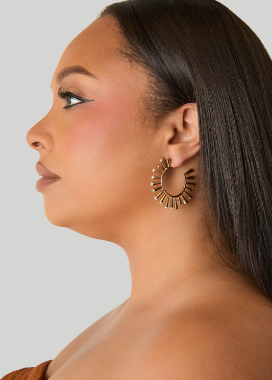 Crystal Sun Hoop Earrings