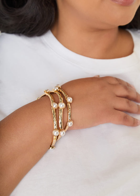 Faux Pearl Stretch Bracelet Set