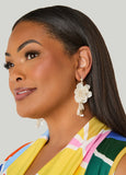 Beaded Textured Floral Earrings