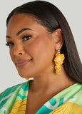 Textured Floral Beaded Earrings