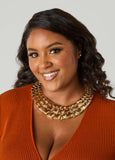 Layered Gold Tone Necklace