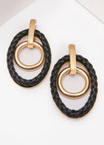 Braided Faux Leather Hoop Earrings