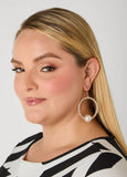 Faux Pearl And Crystal Hoop Earrings