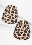 Animal Print Faux Leather Earrings