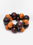 Colorblocked Wood Bracelet Set
