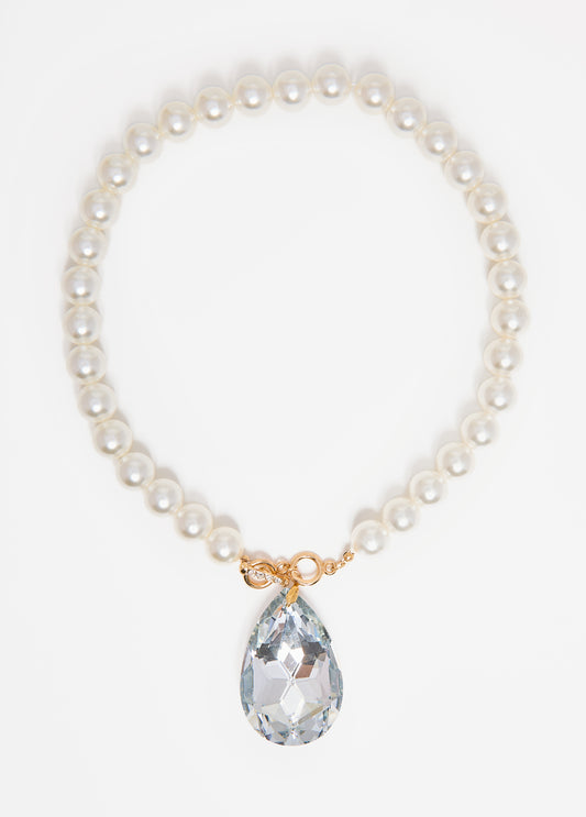 Crystal And Faux Pearl Necklace Set
