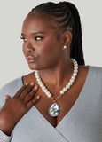 Crystal And Faux Pearl Necklace Set
