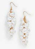 Statement Jewelry gold faux pearl cluster earrings fashion jewelry