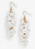 Statement Jewelry gold faux pearl cluster earrings fashion jewelry