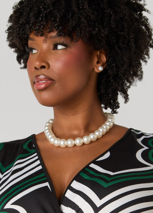 Faux Pearl Necklace Set