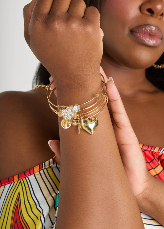 Set Of Three Charm Bangles