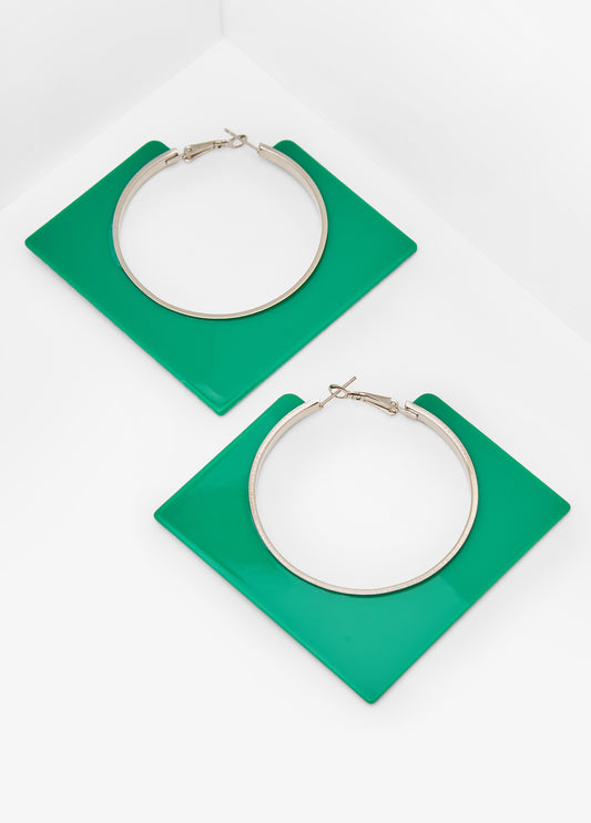 Cutout Geo Hoop Earrings