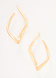 Wavy Gold Tone Hoop Earrings