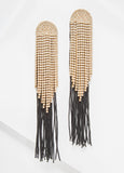 Crystal Fringe And Tassel Earrings