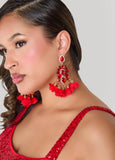 Crystal Floral Chandelier Earrings