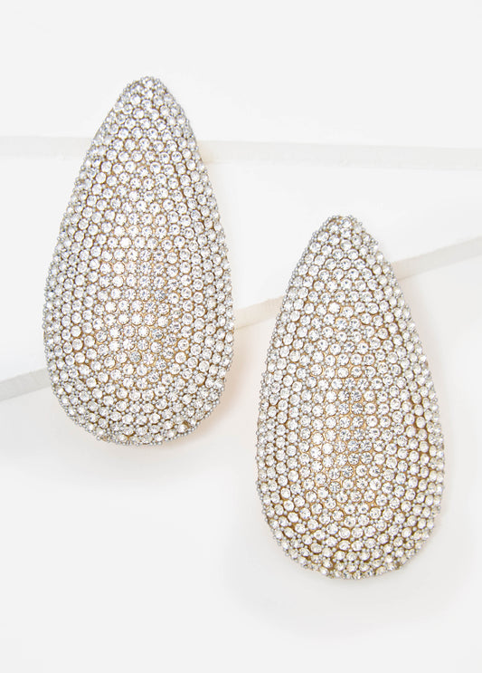 Pave Crystal Teardrop Earrings
