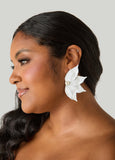 Faux Pearl Floral Stud Earrings