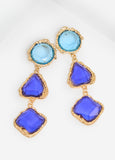Two Tone Glass Hammered Earrings