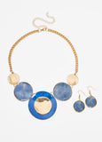 Glittered Gold Tone Necklace Set