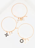 Crystal Charm Bangle Set