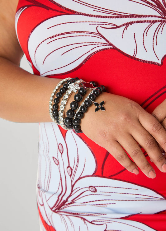 Clover Crystal And Bead Bracelets