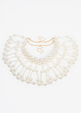 Statement jewelry layered faux pearl collar necklace fashion jewelry