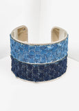 Two Tone Quilted Denim Cuff