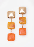 Marbled Square Dangle Earrings