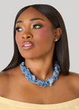 Braided Denim Necklace Set