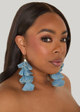 Denim Petal Earrings